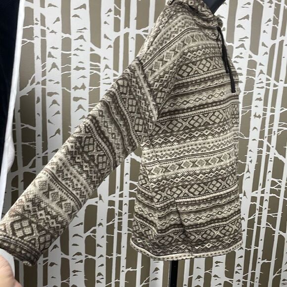 Ralph Lauren Active Printed Fleece Hooded Pullover Top 2X Brown, Tan, Cream - Picture 2 of 8